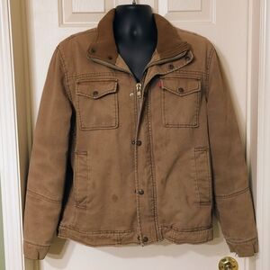 Levi's Mens Sherpa-Lined Trucker Barn Work Jacket - Distressed Brown Coat